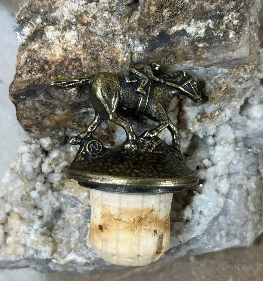 Horse Jockey Equestrian bottle Stopper brass cork